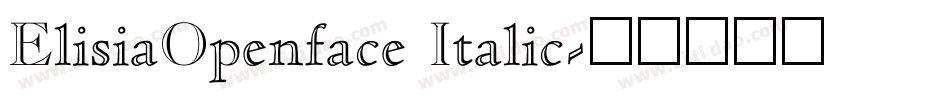 ElisiaOpenface Italic字体转换